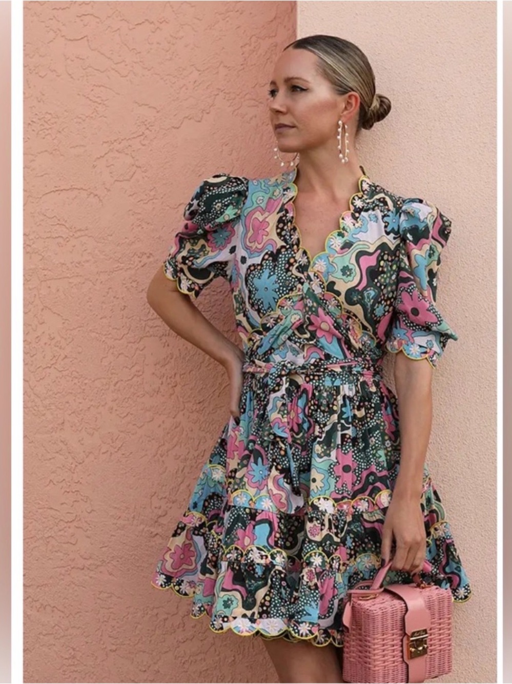 CeliaB Hortensia wrap Dress large - Picture 3 of 7
